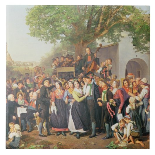 ロー結婚オーストリアの農夫(キャンバス上の油) タイル (正面)