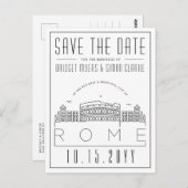 ロー結婚マ |スタイル設定されたスカイライン日付を保存 ポストカード (正面/裏面)