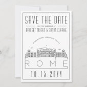 ロー結婚マ |スタイル設定されたスカイライン日付を保存 招待状 (正面)