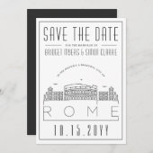 ロー結婚マ |スタイル設定されたスカイライン日付を保存 招待状 (正面/裏面)