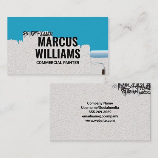 ロー絵を描ラ |グラフィティ絵を描を使用した壁 名刺 (正面/裏面)