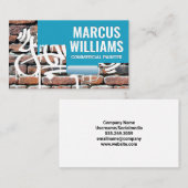 ロー絵を描ラ | グラフィティ絵を描を施したレンガの壁 名刺 (正面/裏面)