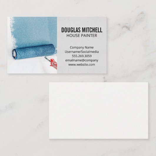 ロー絵を描ラ | ホームペインター | 青絵を描 名刺 (正面/裏面)
