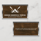 ロー絵を描ラ | 木材と金属 名刺 (正面/裏面)