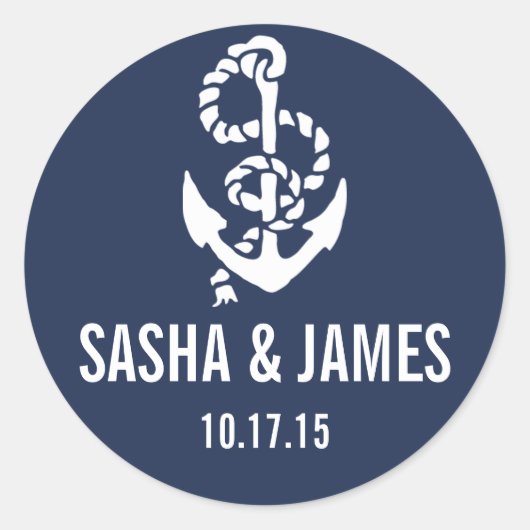 ロー航海のプといかりのステッパーソナライズされたカー ラウンドシール (正面)