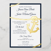 ロー航海のプといかり結婚の 箔招待状 (正面)