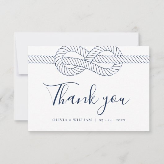 ロー航海のプの結びモダン目の結婚数 サンキューカード (正面)