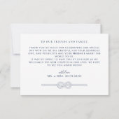 ロー航海のプの結びモダン目の結婚数 サンキューカード (裏面)