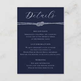 ロー航海のプネイビーブルーエレガント詳細結婚ズ エンクロージャーカード