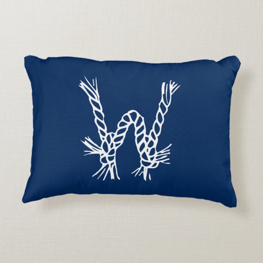 ロー航海のプノットブルーカスタムホワイト アクセントクッション (裏面)