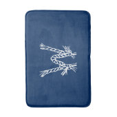 ロー航海のプノットブルーカスタムホワイト バスマット (正面縦)