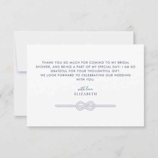 ロー航海のプノットモダンブライダルシャワー サンキューカード (裏面)