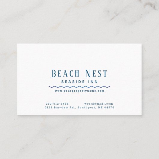 ロー航海のプビーチハウスコテージB&Bレンタル 名刺 (裏面)