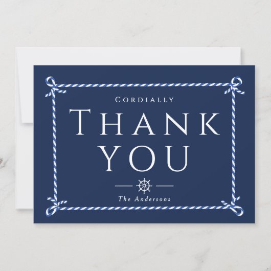 ロー航海のプフォーマルネイビーありがとう サンキューカード (正面)