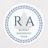 ロー航海のプモノグラムホワイト ラベル (デザイン1)