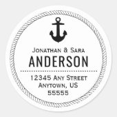 ロー航海のプ及びいかり差出人住所 ラウンドシール (正面)