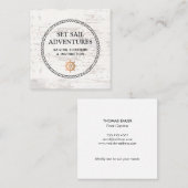 ロー航海のプ金ゴールド船ヘルムホワイトウッド スクエア名刺 (正面/裏面)