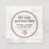 ロー航海のプ金ゴールド船ヘルムホワイトウッド スクエア名刺 (正面)