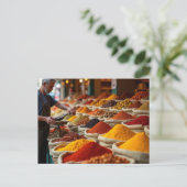 ロー芸術的マのスパイス市場のビジョン ポストカード (スタンド正面)