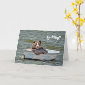 ロー退職したボートにクマ カード (黄色い花)