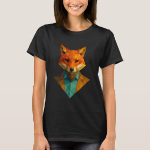 ロー ポリ ファーソナ キツネ ジオメトリック ポリゴン ファーリー ファーシュイット Tシャツ