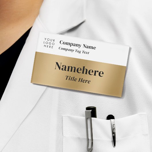 ロ企業のゴモダンシンプルフェイク金ゴールドのビッグタイトル 名札