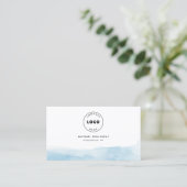 ロ企業のゴモダンブルーグラデーションモダン 名刺 (スタンド正面)