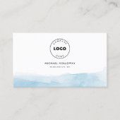 ロ企業のゴモダンブルーグラデーションモダン 名刺 (正面)