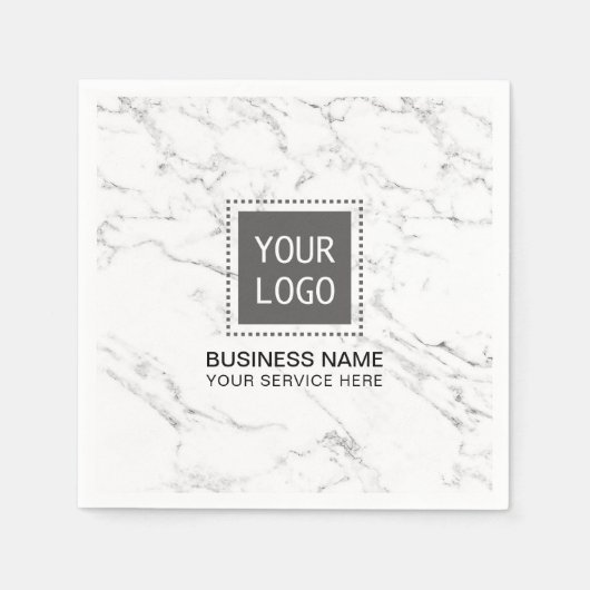 ロ企業のゴモダンホワイトマーブル営業所 スタンダードカクテルナプキン (正面)