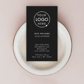 ロ企業のゴ |ミニマリスト縦黒 名刺