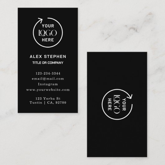 ロ企業のゴ | ミニマリスト・ブラック・ビジネス 名刺 (正面/裏面)