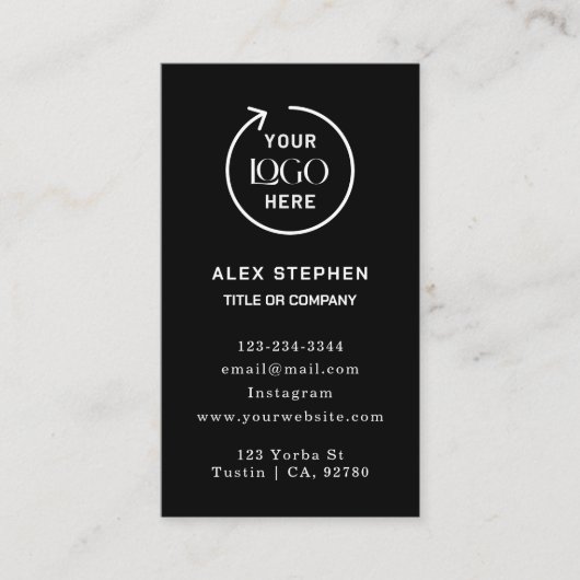 ロ企業のゴ | ミニマリスト・ブラック・ビジネス 名刺 (正面)
