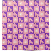 ロ市松模様にーラースケートQuad Derby Skater Gift シャワーカーテン (正面)