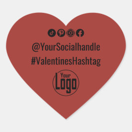 ロ後を追ゴバレンタインデーのハッシュタグ赤黒 ハートシール