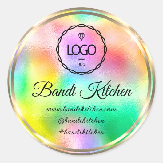 ロ感謝していゴキッチン料理シェフオンラインショップ金ゴールド ラウンドシール (正面)