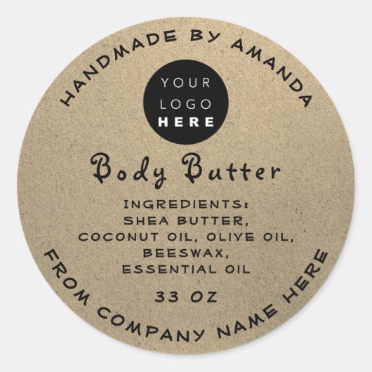 ロ感謝していゴ手作り化粧品紙クラフト ラウンドシール (正面)