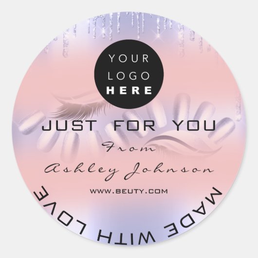 ロ感謝していゴ爪、 ネイルラッシュバラグラデーション紫 ラウンドシール (正面)