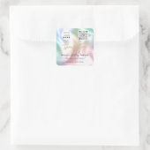 ロ感謝していゴQrCodeオンラインショップピンクホログラフィック スクエアシール (バッグ)