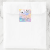 ロ感謝していゴQrCodeオンラインショップホログラフィック スクエアシール (バッグ)