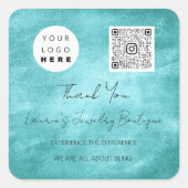 ロ感謝していゴQrCodeオンラインショップ緑水 スクエアシール (正面)