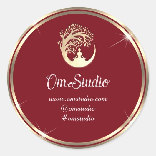 ロ感謝していゴYoga Mindfulness's Shop金ゴールドブルゴーニュ ラウンドシール (正面)