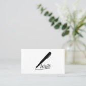 ロ書ゴアンティーク万年筆ライターの脚本 名刺 (スタンド正面)