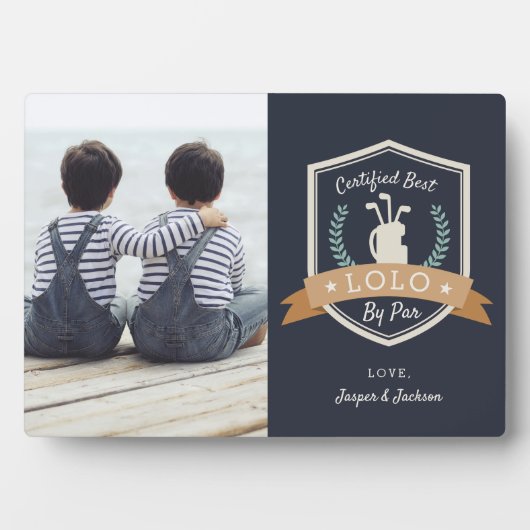 ロ最高のロバイパー |ゴルフのおじいちゃん写真 フォトプラーク (正面)