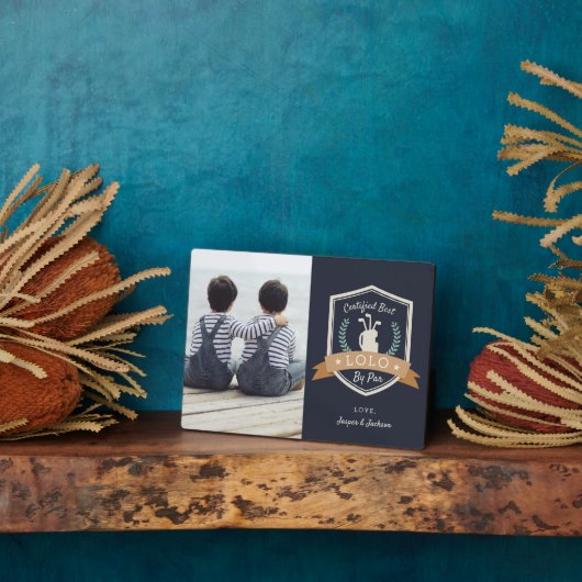 ロ最高のロバイパー |ゴルフのおじいちゃん写真 フォトプラーク (側面)