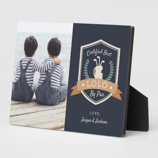 ロ最高のロバイパー |ゴルフのおじいちゃん写真 フォトプラーク (側面)