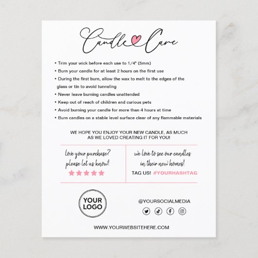 ロ気にウソクの説明お客様ありがとうご挿入 チラシ (正面)