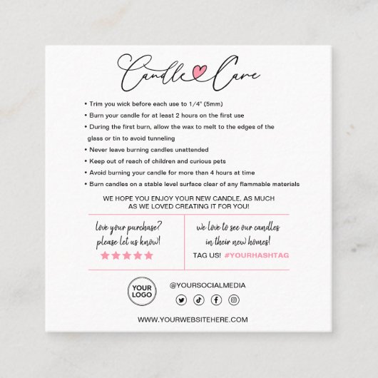 ロ気にウソクの説明とお客様 スクエア名刺 (正面)