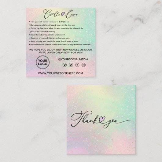 ロ気にウソクの説明 スクエア名刺 (正面/裏面)