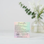 ロ気にウソクの説明 スクエア名刺 (スタンド正面)