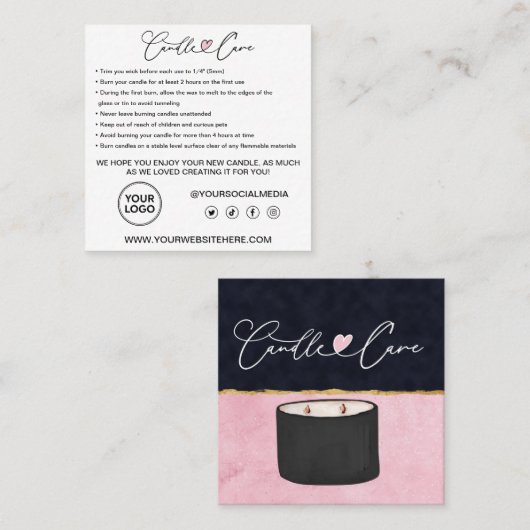 ロ気に気にウソクの説明 スクエア名刺 (正面/裏面)